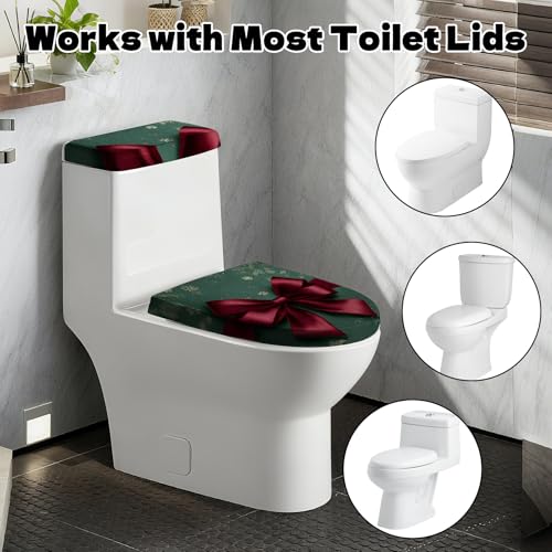 Christmas Toilet Lid Cover, Washable Seat and Tank Protector W1747