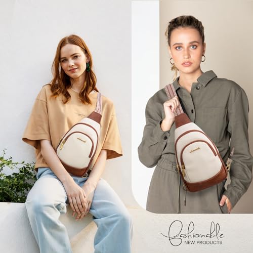 Sling Bag for Women, Leather Crossbody Bag with Detachable Strap X139