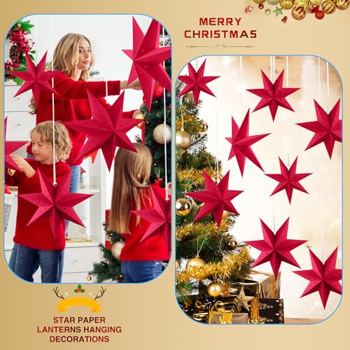 7 Pack 3D Paper Star Lanterns for Christmas Party Home Decor K723333