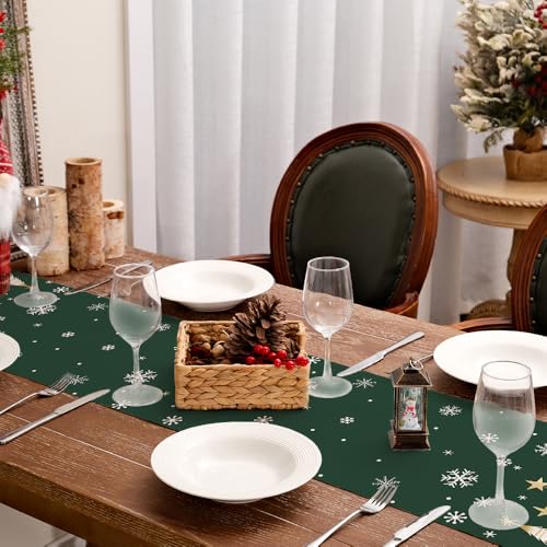 Christmas Table Runner 13x72 Inch, Red Winter Holiday Decor H348