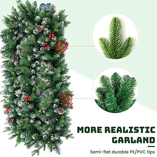 Pre-lit Christmas Garland with Lights for Indoor Outdoor Decor Y385715