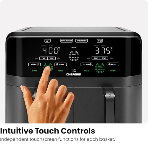 6 Quart Dual Basket Air Fryer with Digital Touchscreen P315
