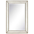 Empire Art Direct Solid Wood Frame Wall, 1"-Beveled Center Antique Mirror for Bathroom, Bedroom, Living Room, Ready to Hang, 24" x 54", Champagne