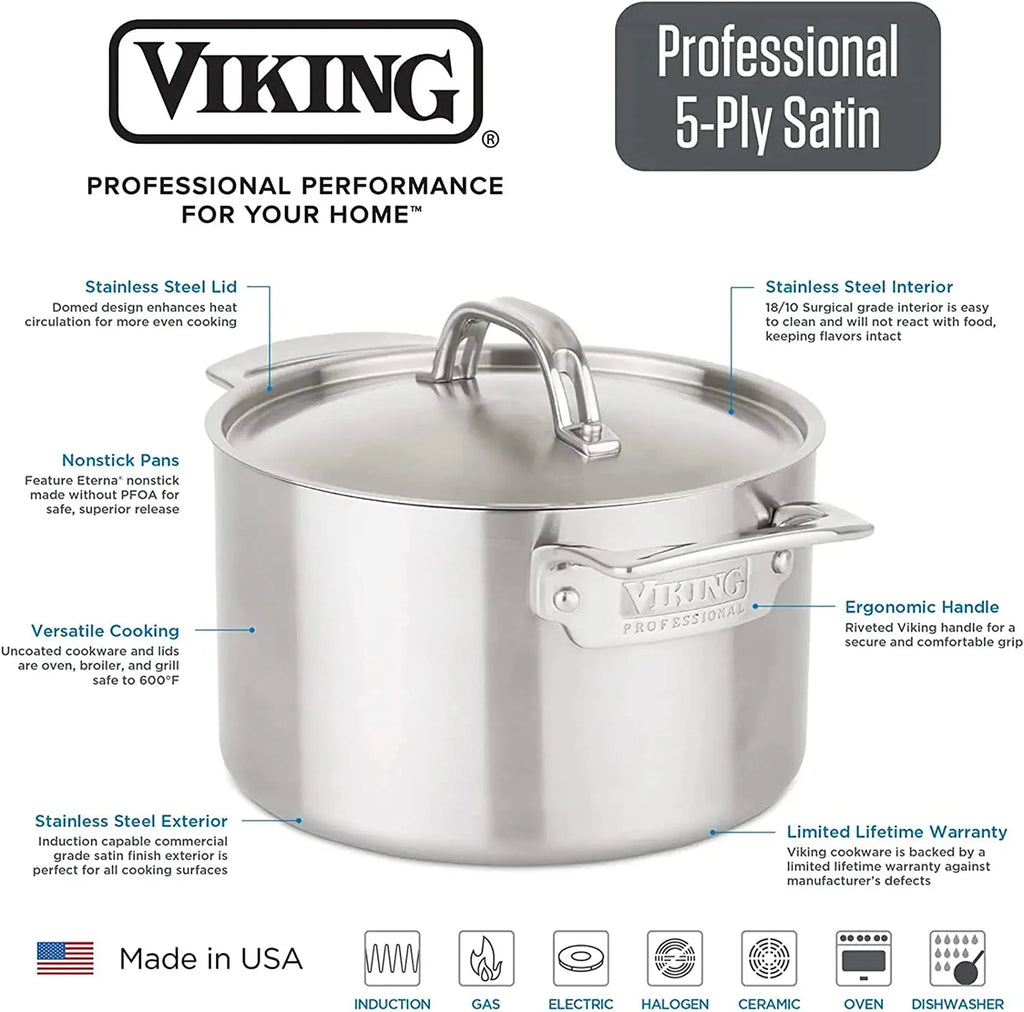 5-Ply Stainless Steel Cookware Set 10 Piece E96958