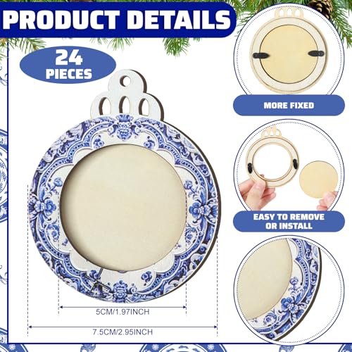 24 Pcs Christmas Photo Ornament Frames for Baby First Christmas Tree Keepsake K3591