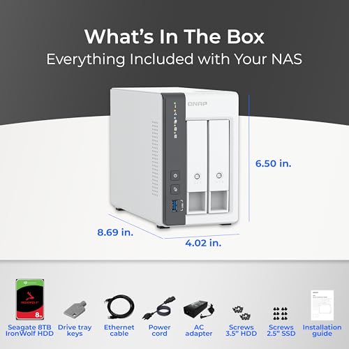 2-Bay 2.5GbE Desktop NAS with ARM Quad-Core CPU and 4GB RAM B1959