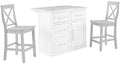 Crosley Furniture Cutler Kitchen Island with Faux Marble Top, White