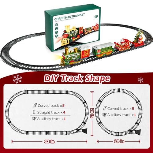 Electric Train Set for Kids with Smoke, Light and Sound, DIY Tracks L560