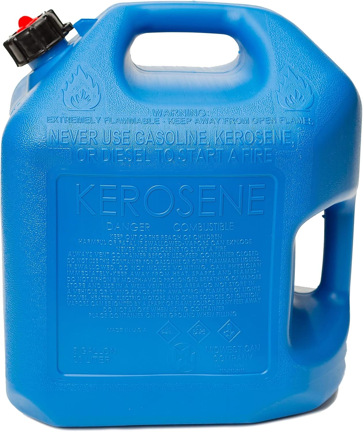 5-Gallon Kerosene Gas Can Container with Quick Spout, Blue (2 Pack) Q144
