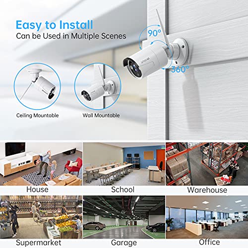 Wireless Security Camera System 1080P 8 Channel Home Surveillance DVR Kit with 4 Cameras 1TB HDD Night Vision Motion Detection D343260