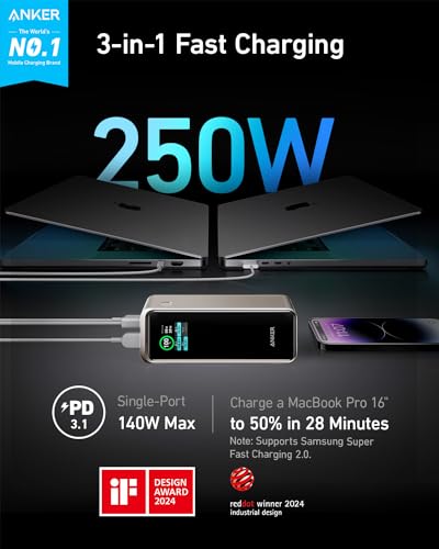 27,650mAh Power Bank 250W with 100W Charging Base, 3-Port Portable Charger F26434