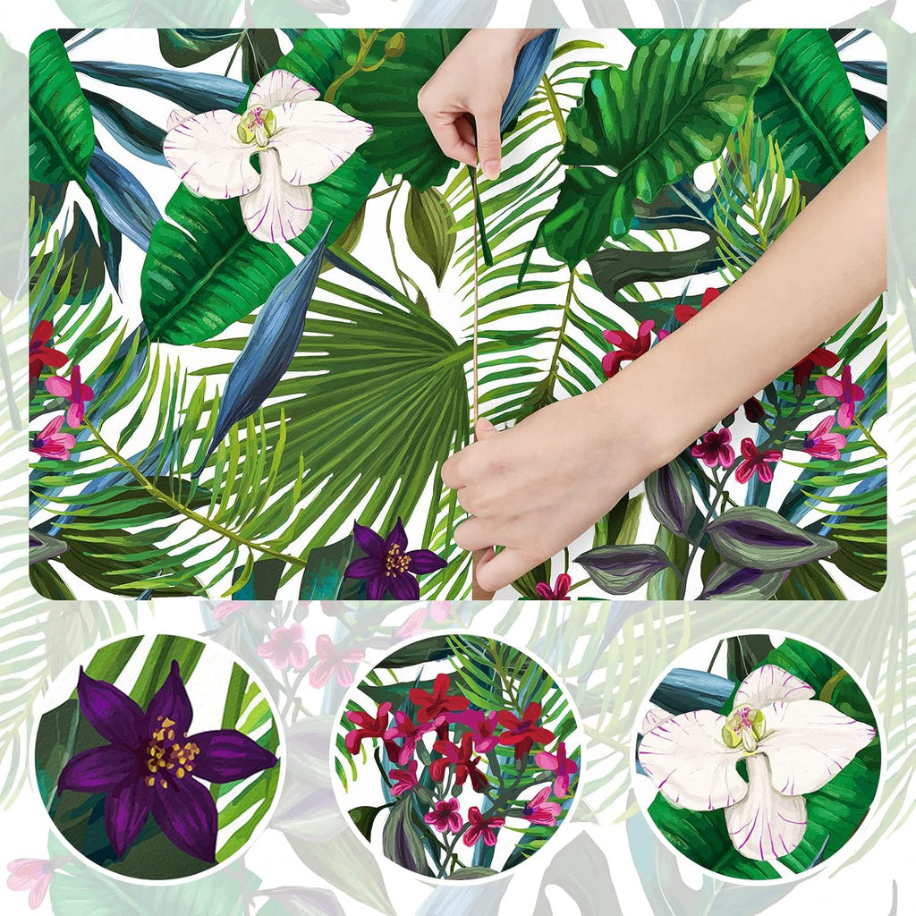 Tropical Green Floral Peel and Stick Wallpaper 24"x118" Z962