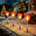 6 Pack Solar Pathway Lights Outdoor Christmas Decorations, Waterproof Candy Cane for Yard Walkway Garden Q12961