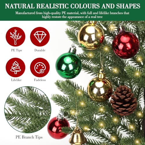 24-inch Tabletop Christmas Tree with 30 LED Lights and 26 Ornaments W25696