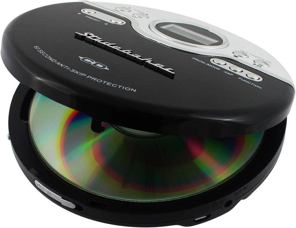Retro Joggable Personal CD Player with FM Radio - Black/White X4213