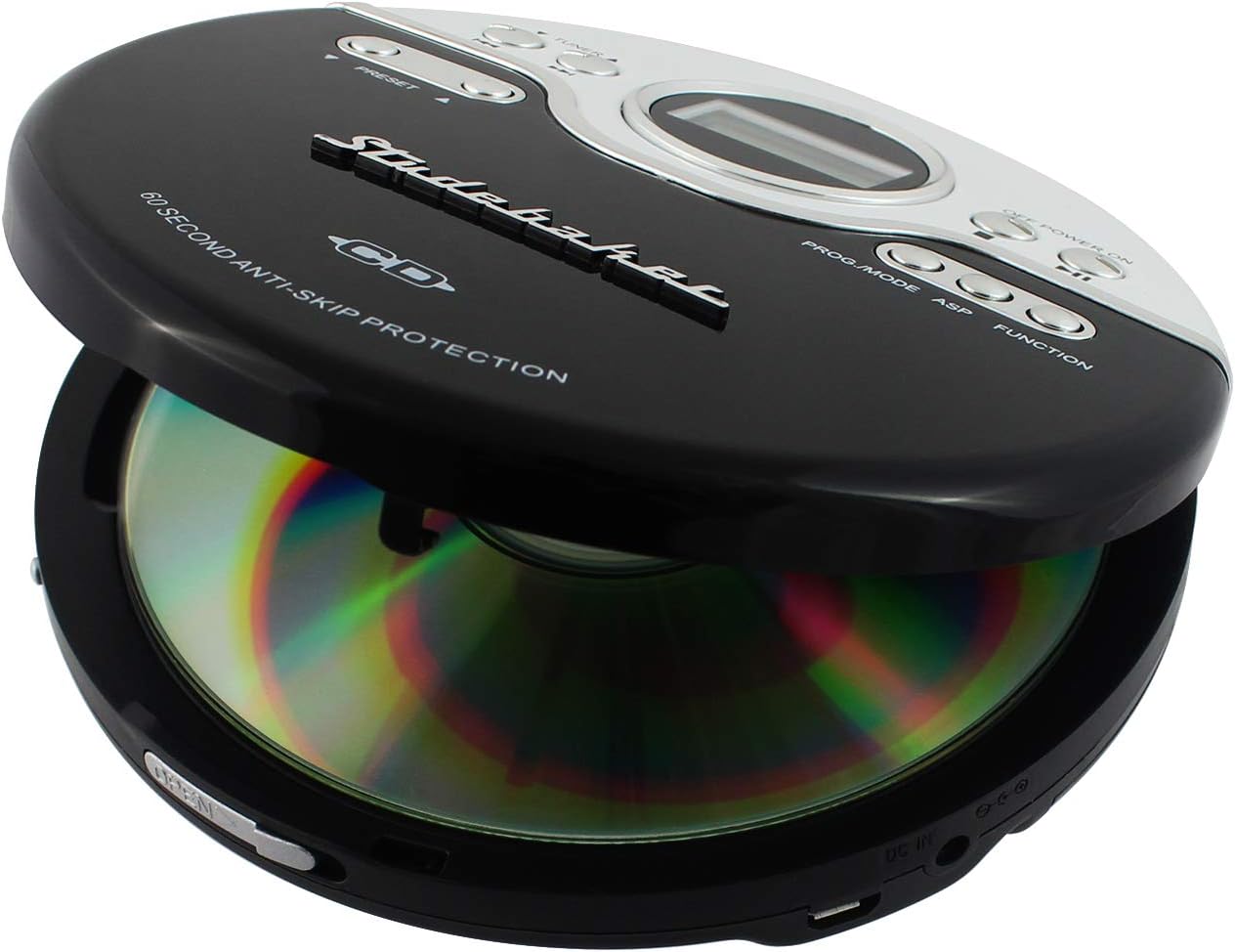 Retro Joggable Personal CD Player with FM Radio - Black/White X4213