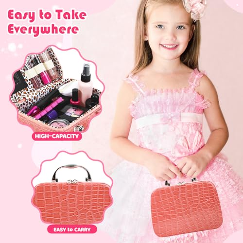 Kids Pretend Play Makeup Set with Cosmetic Bag for Toddler Girls Age 3+ M531