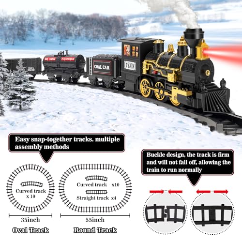 Train Set with Steam, Lights and Sounds for Kids I390
