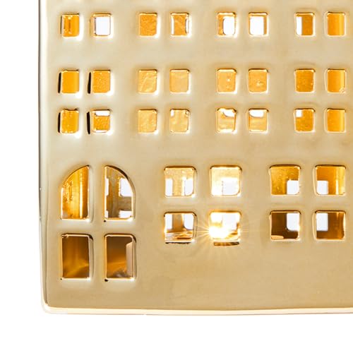 Light Up Christmas Village Set, White Ceramic House with Lights, Tabletop Decor N910947