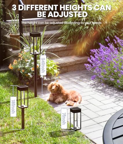 Solar Pathway Lights Outdoor, IP65 Waterproof, Auto On/Off for Yard Path A4634