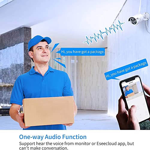 Wireless Security Camera System, 16CH 4K NVR, 4Pcs 3MP WiFi Cameras, Night Vision, Motion Detection, 1TB HDD P9721