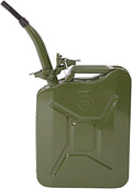 20L 5 Gallon Gas Can US Standard Cold-Rolled Plate Petrol Diesel Can Gasoline Bucket with Oil Pipe Flexible Spout for Fuels Gasoline Cars, Trucks, Equipment (Green)