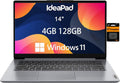 Lenovo Ideapad 1i Laptop (14" HD Anti-glare, Intel Celeron N4020, 4GB RAM, 128GB Storage (64GB eMMC + 64GB SD Card)) School, Kids & Education Laptop, Webcam, Wi-Fi 6, Type-C, Win 11 Home in S, Grey