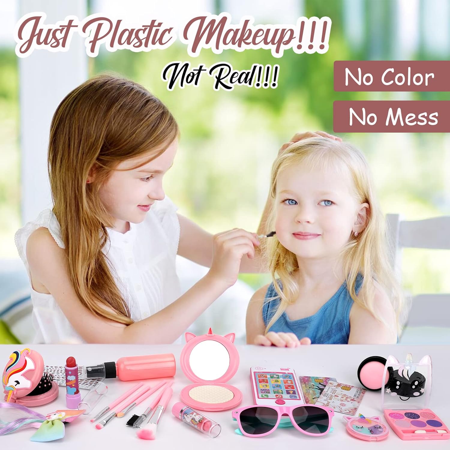 Pretend Makeup Playset for Toddler Girls with Toy Purse and Phone N744339