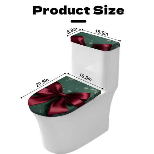 Christmas Toilet Lid Cover, Washable Seat and Tank Protector W1747