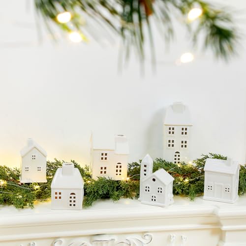 Ceramic Christmas Village Set with Lighted Houses and Trees R504760