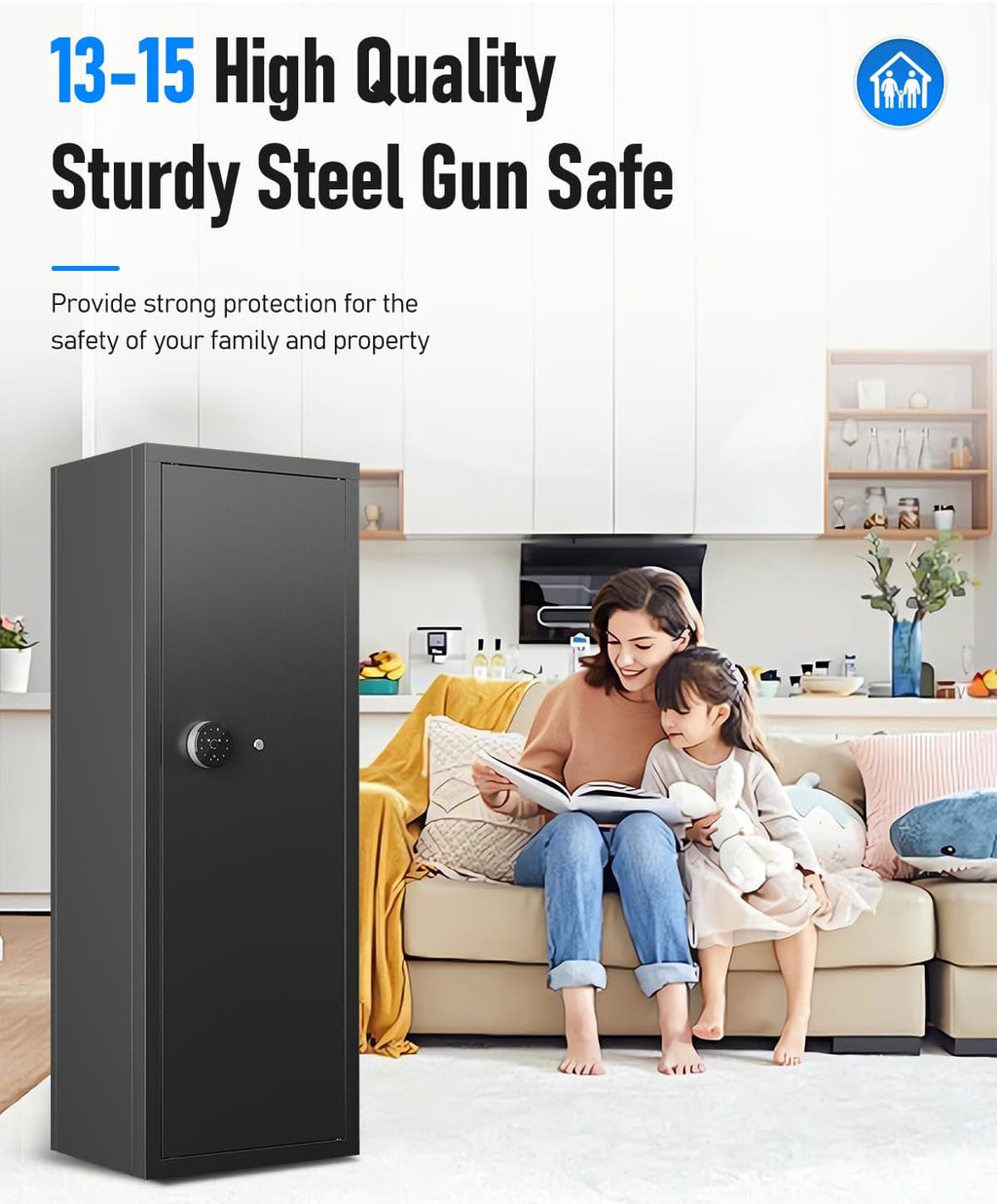 Biometric Rifle Gun Safe with Removable Racks for Rifles and Pistols I4267