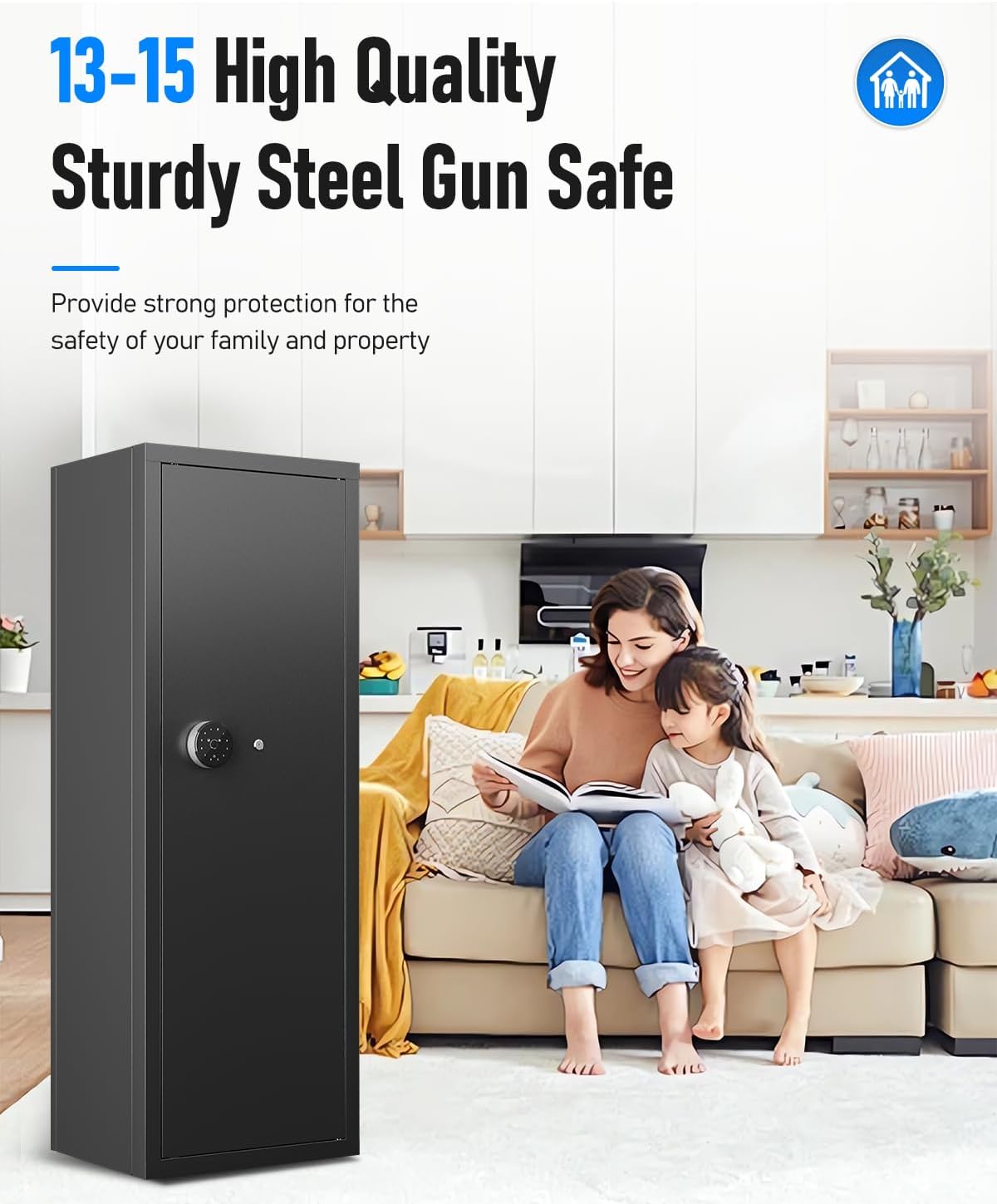 Biometric Rifle Gun Safe with Removable Racks for Rifles and Pistols I4267