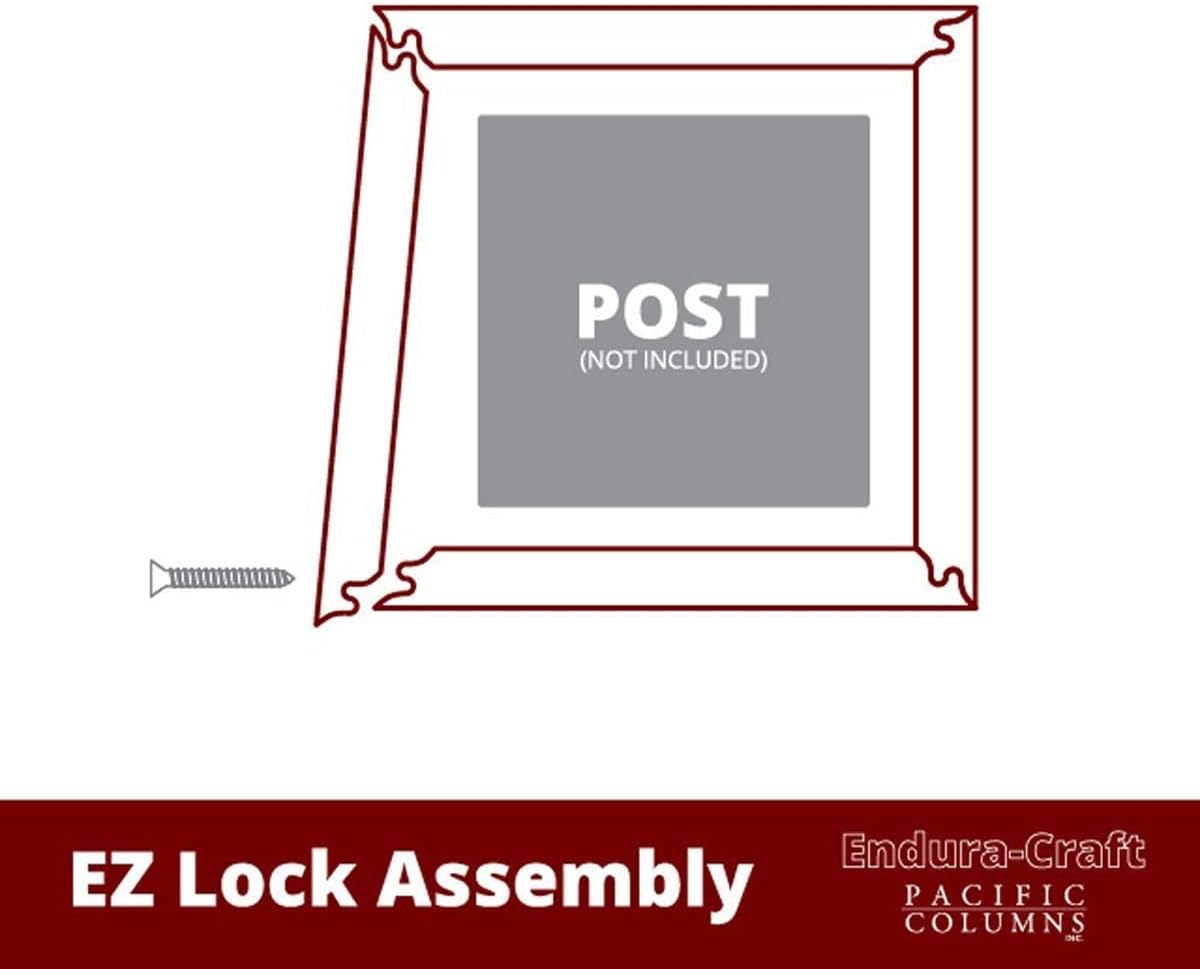 22"W x 16'H Square Non-Tapered Smooth PVC Column Wrap Kit with Capital & Base G8884