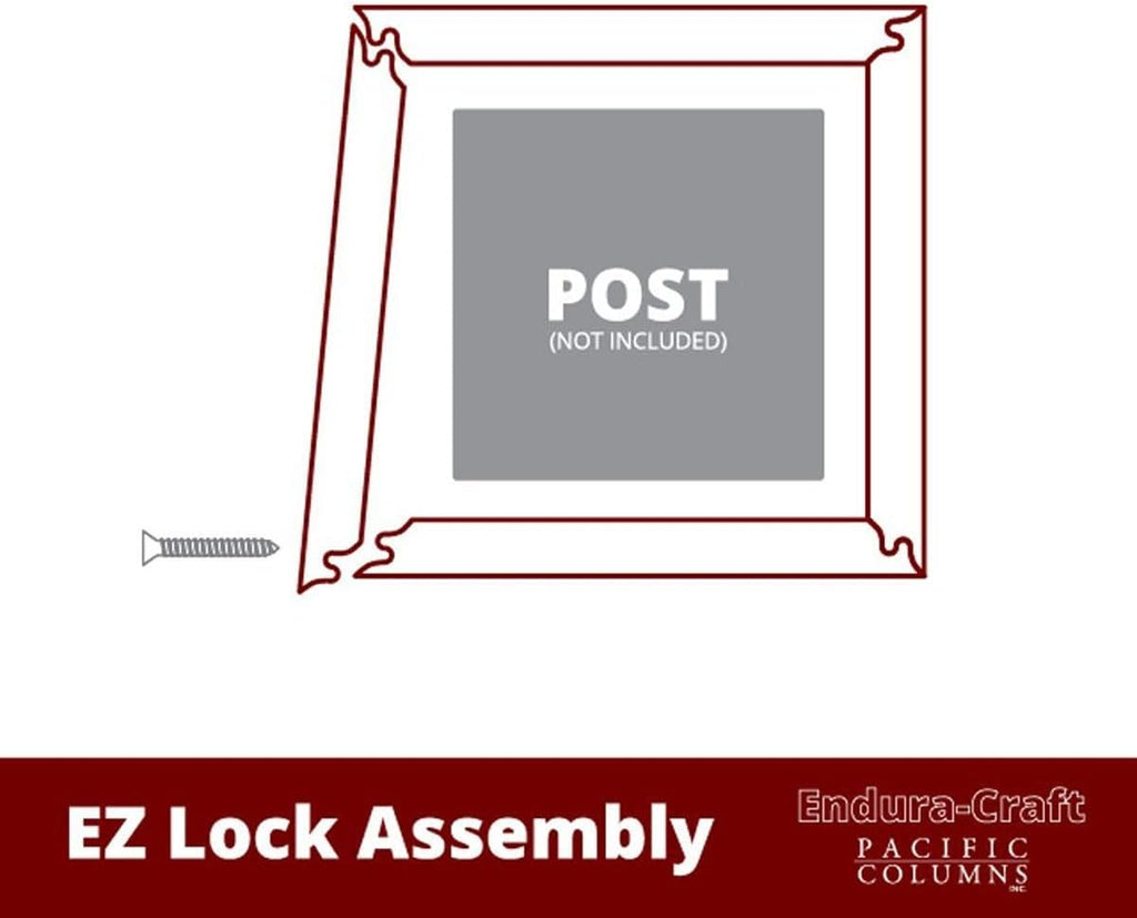 16"W x 8'H Square Non-Tapered Recessed Panel PVC Column Wrap Kit Q765