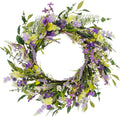 Puleo International 24" Artificial Lavender Floral Spring Door Wreath, Green/Purple