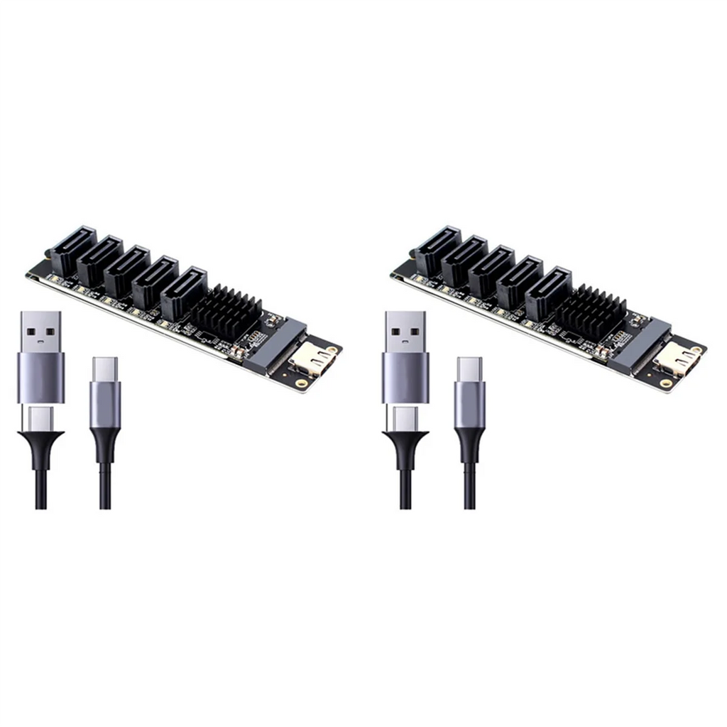 USB-C to SATA 5-Port Adapter Card for SSD HDD Expansion X5945