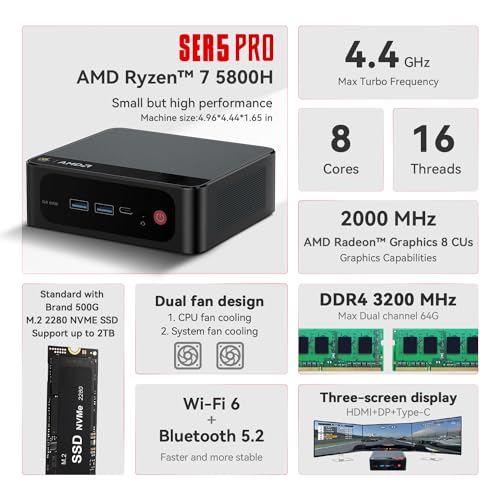 Mini PC AMD Ryzen 5 16GB RAM 500GB SSD N908