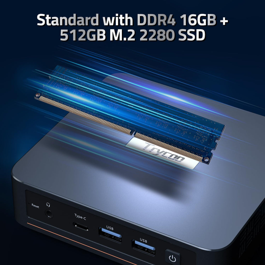 Mini PC, Intel 12th Gen N100, 16GB RAM 512GB SSD, Triple 4K Display X325853