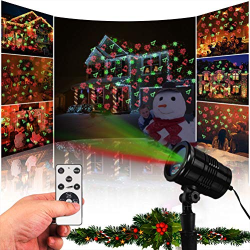 Christmas Laser Lights Red and Green Star Show for Indoor Outdoor Decor N5581
