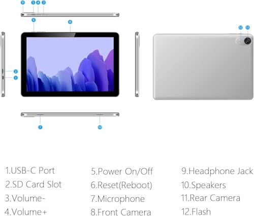 10 Inch Tablet with Keyboard Mouse, 6GB RAM 64GB ROM, IPS Touch Screen O15451