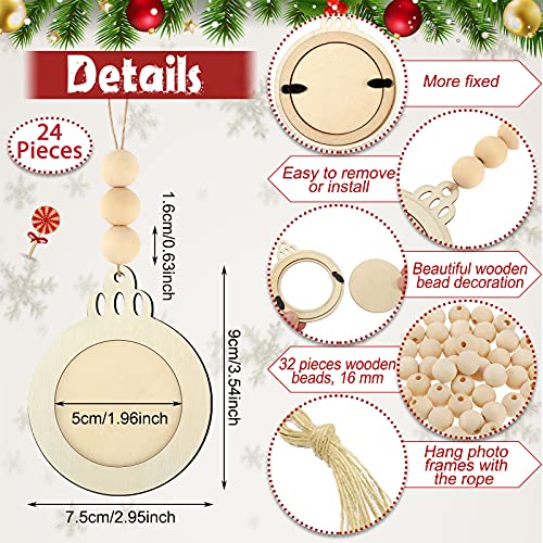 24 Pcs Christmas Photo Ornament Frames for Baby First Christmas Tree Keepsake K3591