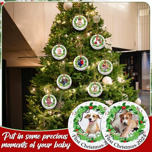24 Pcs Christmas Photo Ornament Frames for Baby First Christmas Tree Keepsake K3591