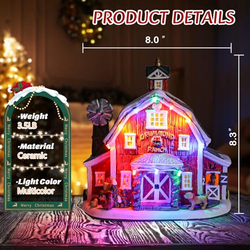 Ceramic Christmas Houses with Warm LED Light Y89884