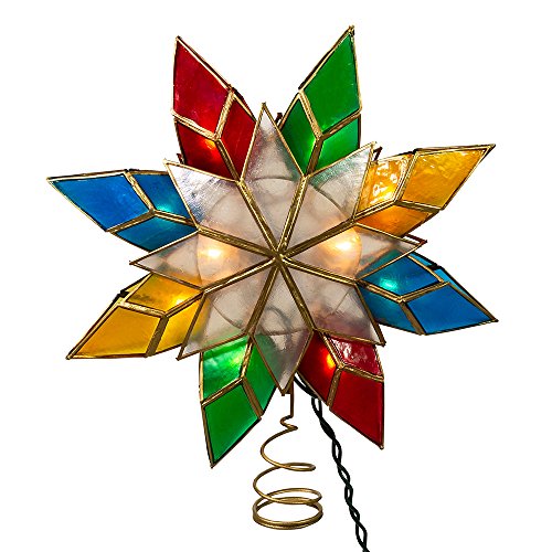 10-Light Multi-Color Capiz Star Tree Topper X82024