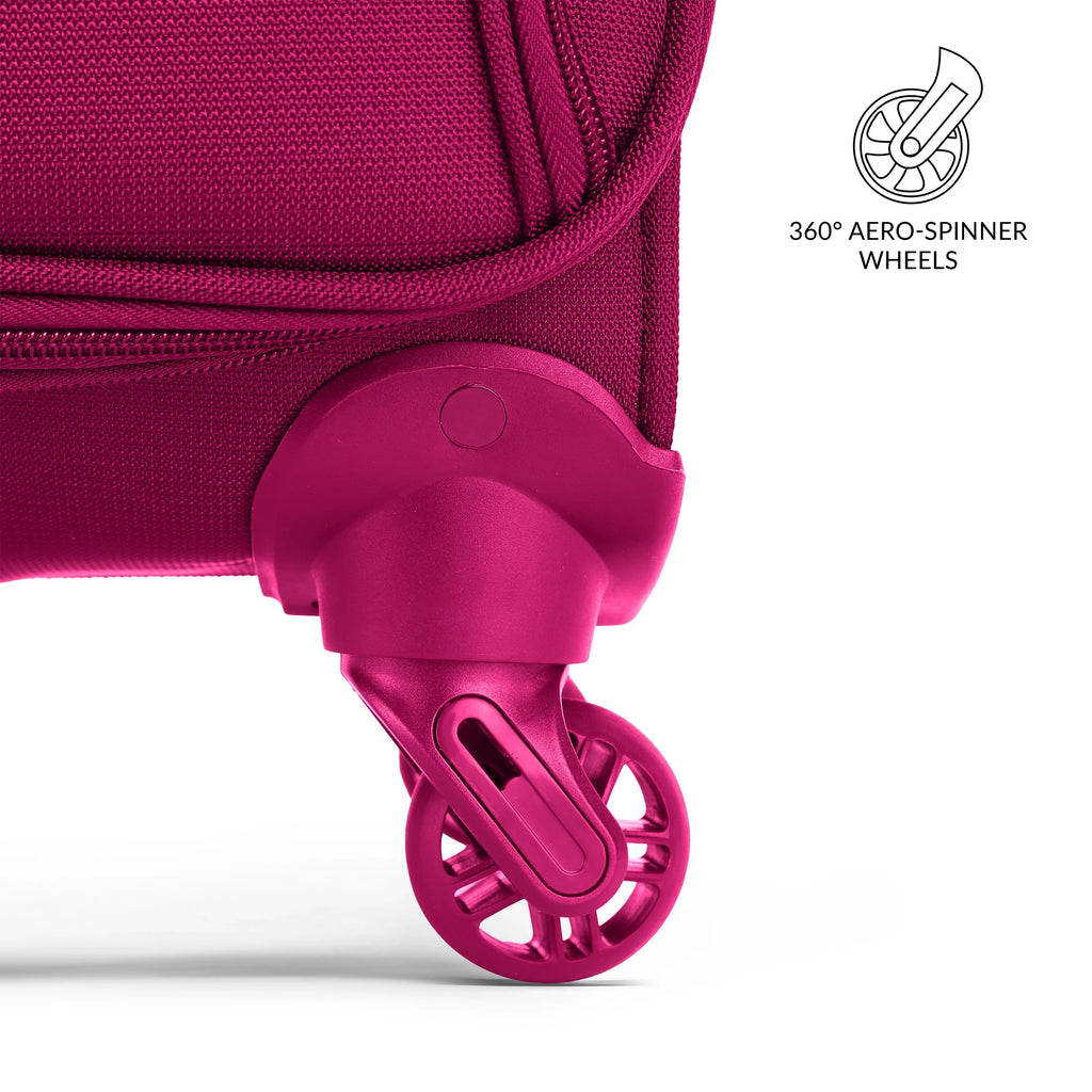 Softside 20" Carry-on Luggage, Fuchsia T7154