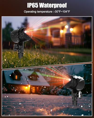 Christmas Projector Lights Outdoor Red Green Starry Waterproof Q405