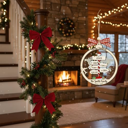 Personalized Christmas Wooden Ornaments with Family Names G463