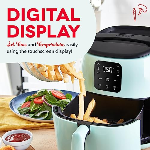 Electric Air Fryer Oven, 2.6 Qt., Grey, Compact Digital, Auto Shut Off S650981