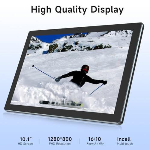 Android 13 Tablet 10 Inch 2-in-1 with Keyboard, 8GB RAM 128GB Storage, WiFi 6, HD Screen, Black P47047