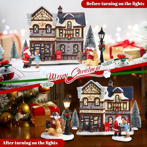 Ceramic Christmas Houses with Warm LED Light Y89884